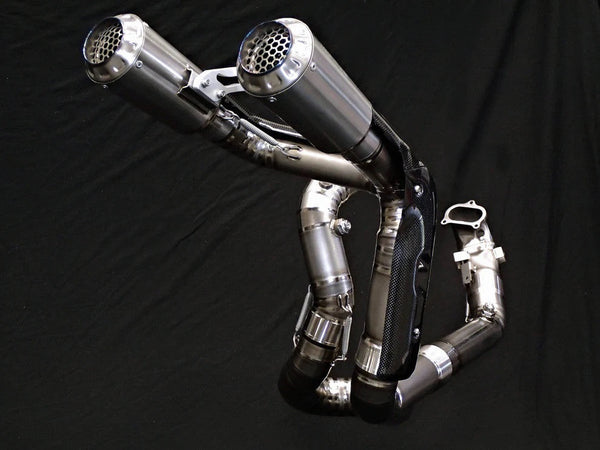 Vandemon High Titanium full exhaust system on Ducati Panigale V2 955