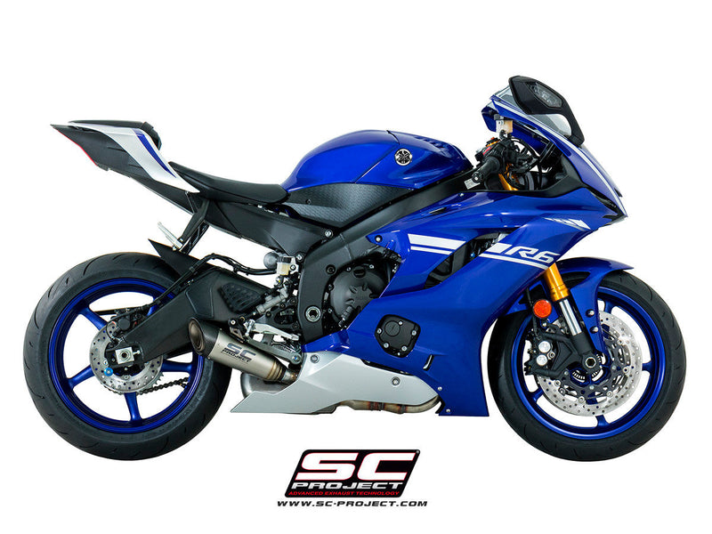 SC-Project S1 slip-on silencer titanium carbon Yamaha YZF-R6 RJ27 Y21A-L41T