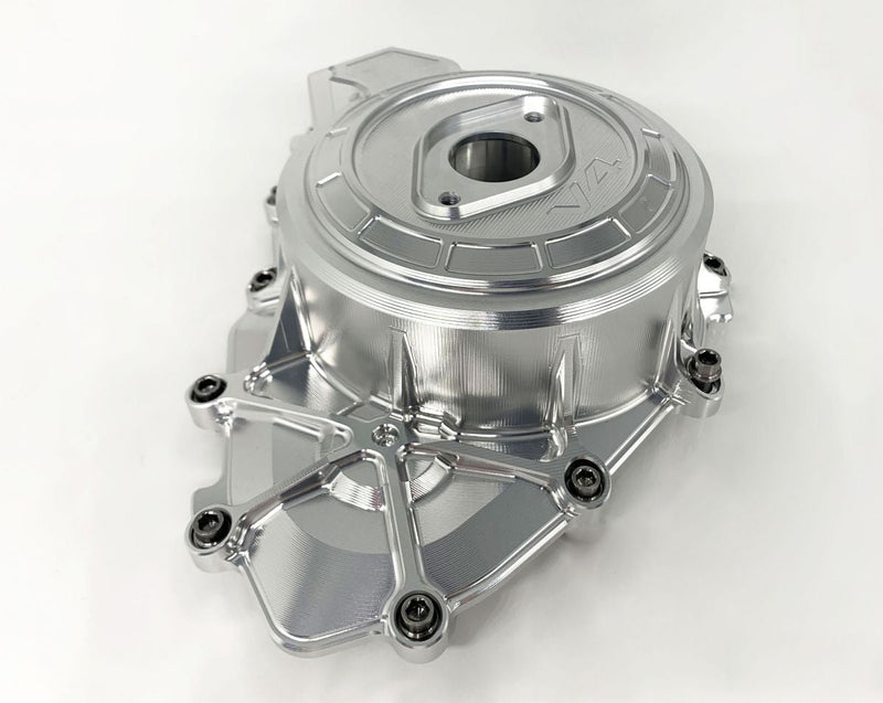 Motocorse left aluminium engine cover with titanium bolts for Ducati Panigale V4