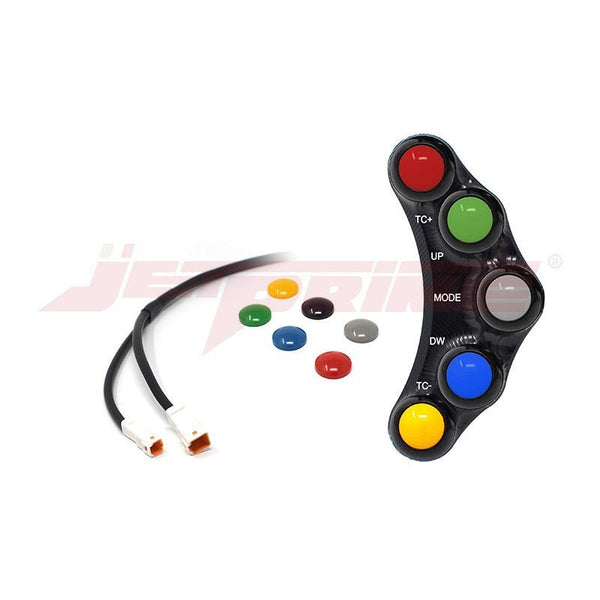 JetPrime JP PLSR 005 left race handlebar switch for Ducati Panigale 1199/R/S in black