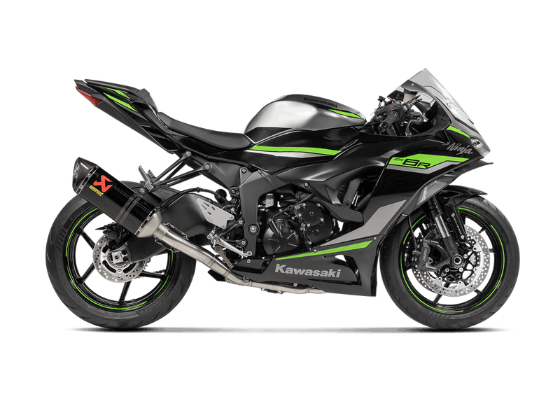 Akrapovic Racing Line stainless steel full exhaust system on Kawasaki ZX-6R 2023-2026