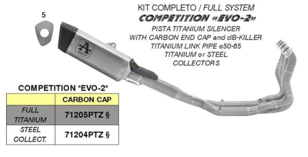 Arrow Pista 71205PTZ titanium full exhaust system on BMW S1000RR K67