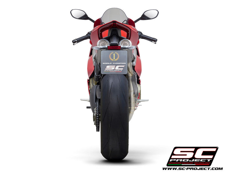 SC-Project CR-T titanium carbon half system exhaust Ducati Panigale V4 S 2018-2020 D26A-T68C