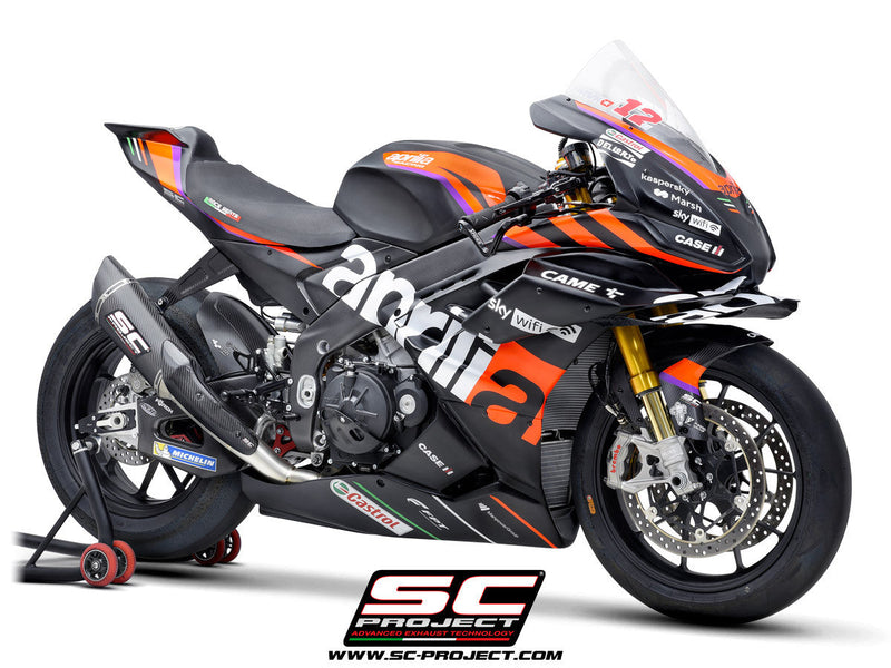 SC-Project SC1-R 250mm full titanium exhaust system for Aprilia RSV4 1100 Factory 2021-2024