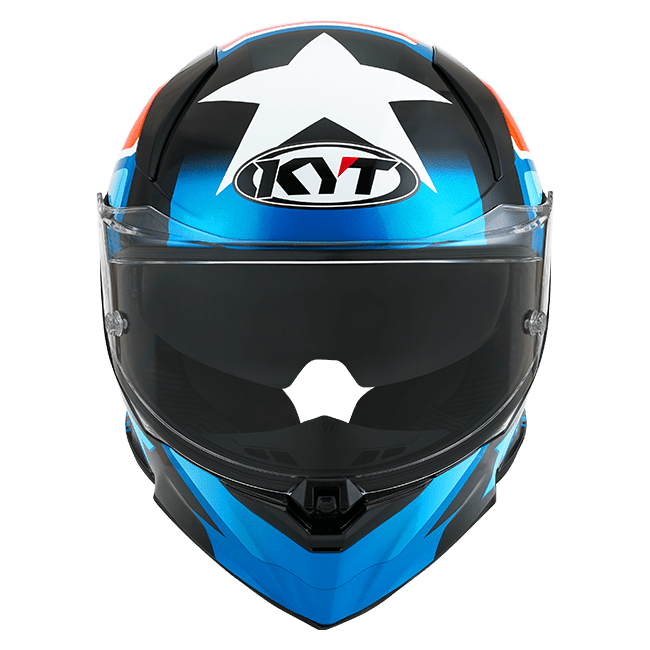 KYT R2R full-face helmet in Straight finish, front three-quarter view