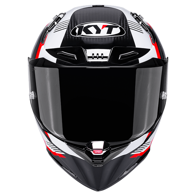 KYT R1R racing helmet in Carbon Zone Red finish, ECE 22.06 certified, part Y6R10007