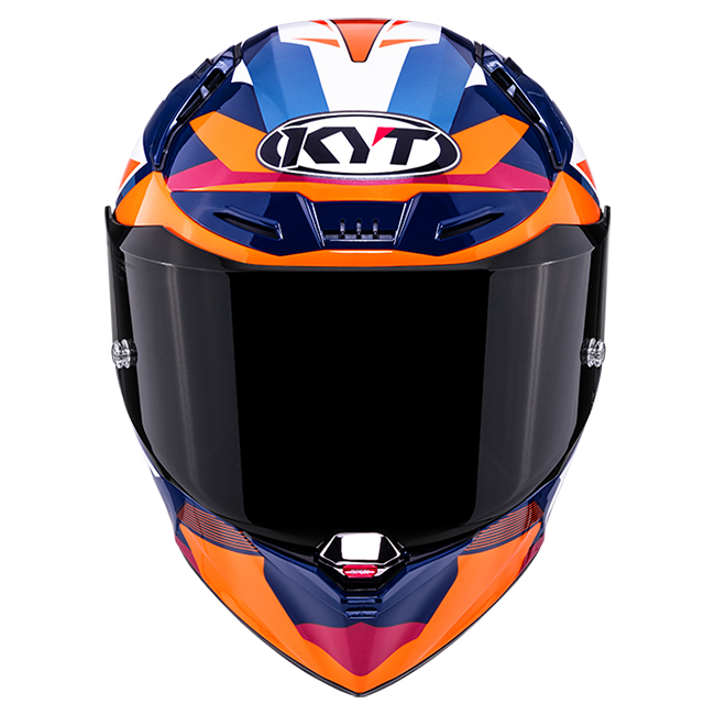 KYT R1R full-face racing helmet carbon diamond blue orange Y6R10006