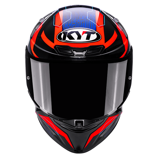 KYT TT-Revo full-face helmet Speeding Black Red Blue graphic Y6TR0053