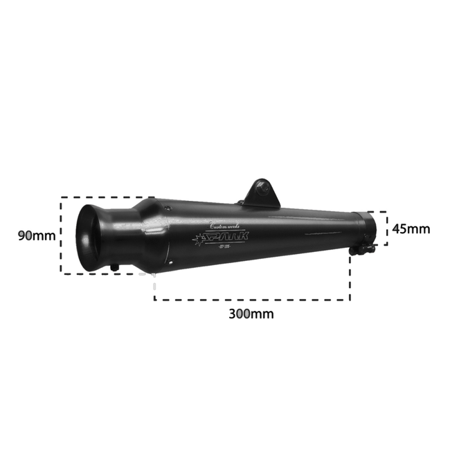 Spark Exhaust Trumpet Universal Silencer Black Series G00SI12B