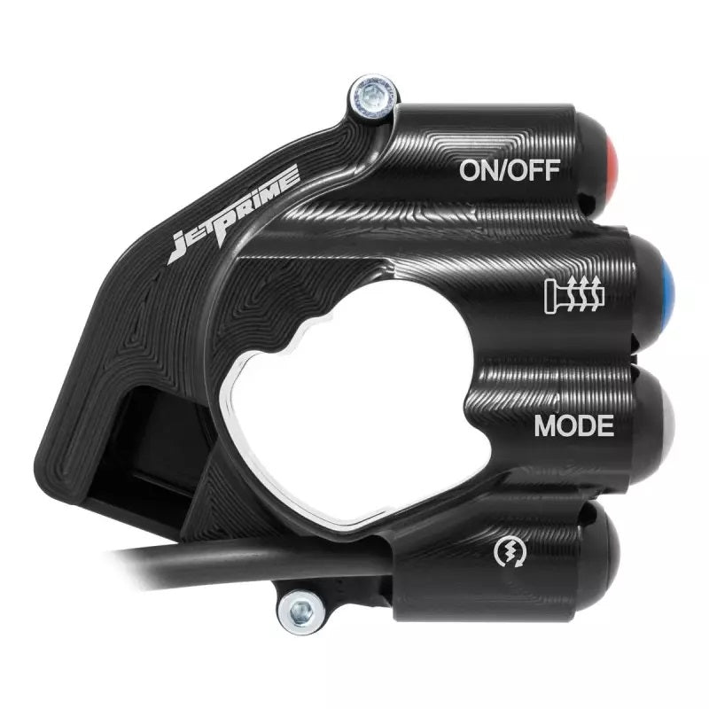 JetPrime CNC aluminium throttle housing with handlebar switch for BMW S1000RR K67 2021-2026, JP ACC 038