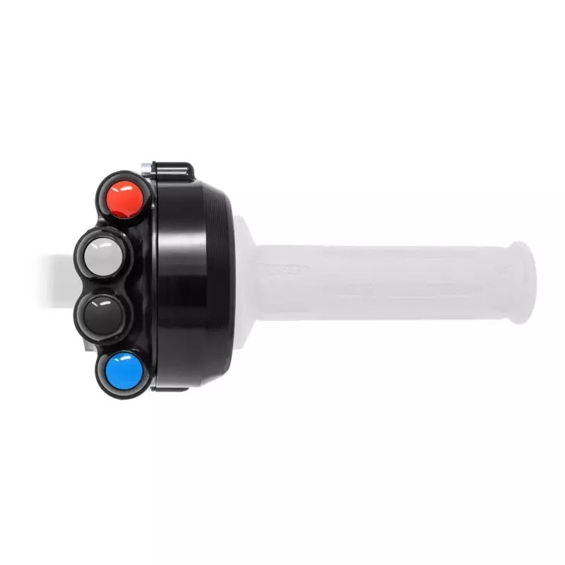 JetPrime race throttle housing with handlebar switch for BMW S1000RR K67, CNC-machined 7075 aluminium