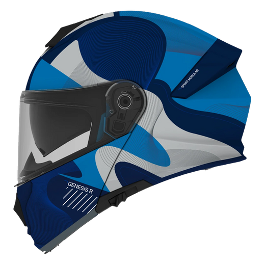 MT-Helmets Genesis R SV Lancer C7 Flip-Up Helmet – Matt Navy / Cyan