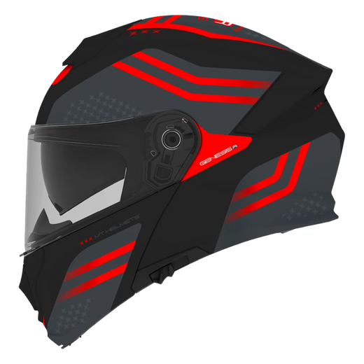 MT-Helmets Genesis R SV Vibe B5 Flip-Up Helmet – Matt Black / Red