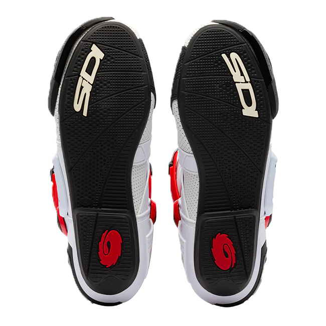 Sidi Rex Air motorcycle boots in white and red colourway, model 391