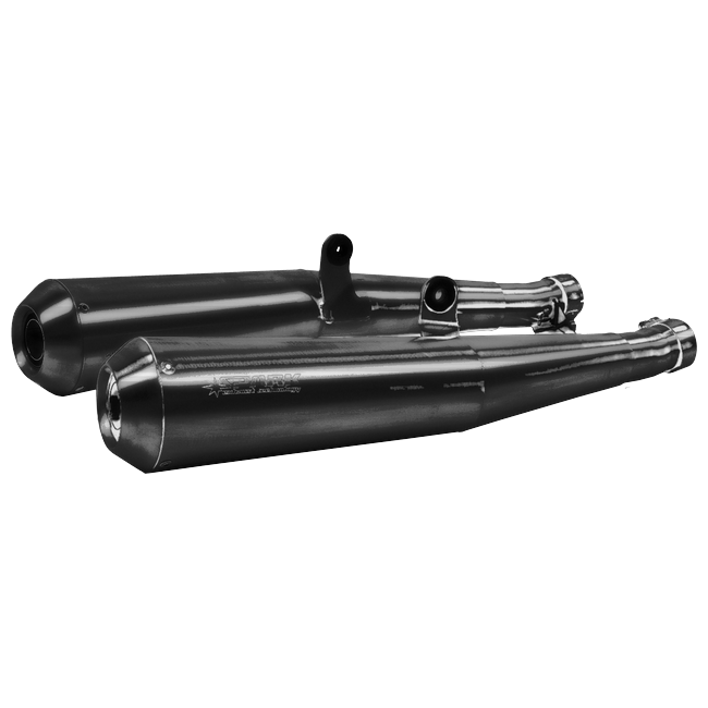 Spark Exhaust 70's Slip-On Pair Black Series Triumph Bonneville / SE (2005-2015) GTR0201BOM