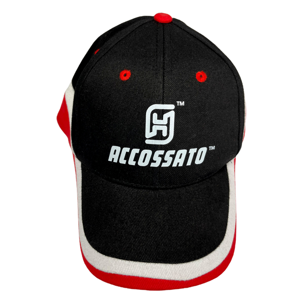 Accossato "Paddock Attitude" Cap, Black, White and Red