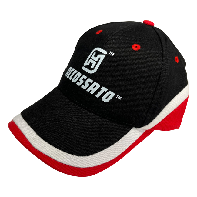 Accossato "Paddock Attitude" Cap, Black, White and Red, view 3