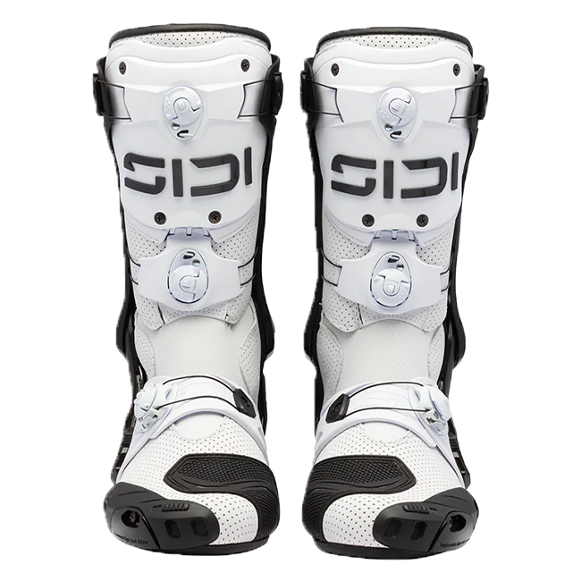Sidi Rex Air motorcycle boots in white and black, model 203