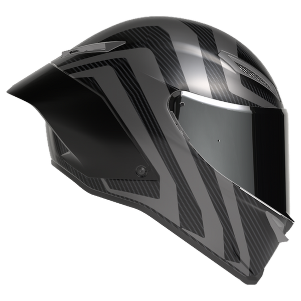 AGV Pista GP RR S Intrepido Matt Carbon/Black/Silver full-face racing helmet, side view