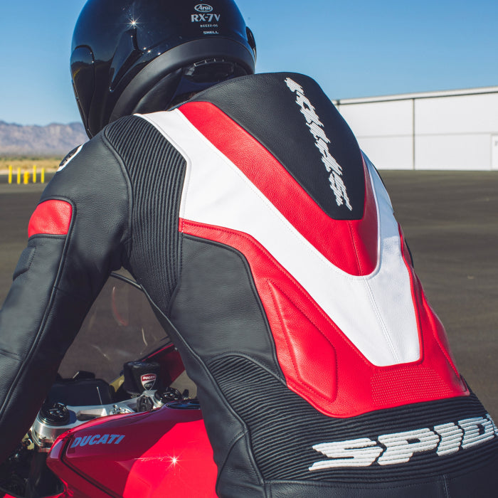 Spidi Laser Pro Perforated one-piece leather race suit in red, men's, part Y154014