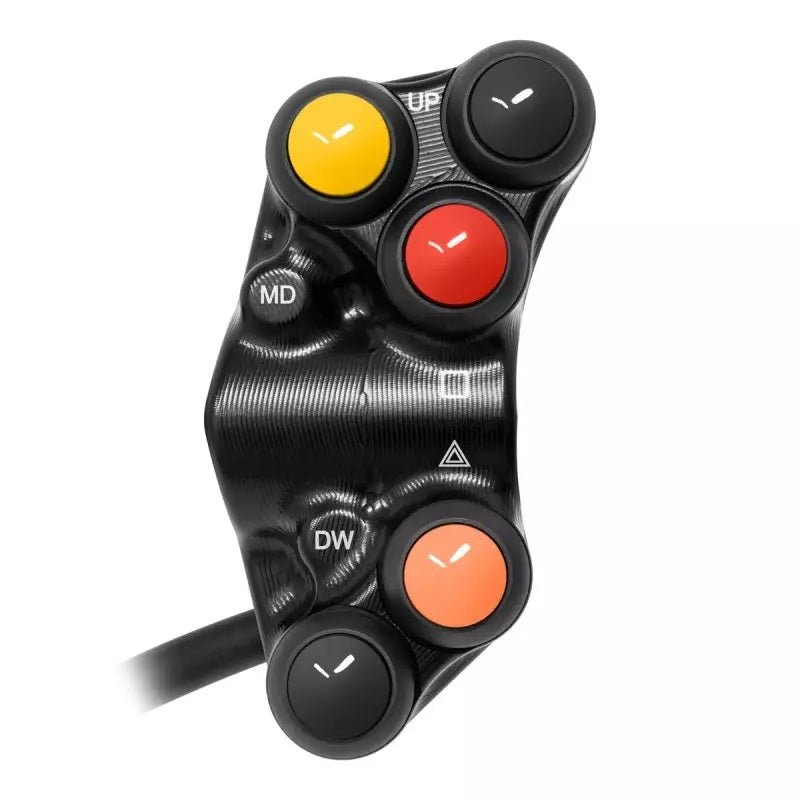 JetPrime JP PLS 056 left handlebar switch for Ducati Panigale V4/S/R 2025-2026 in titanium finish