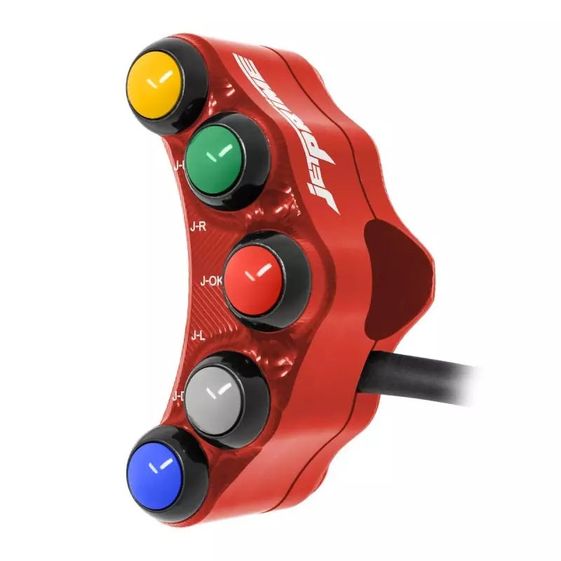 JetPrime JP PLSR 009 RF left race handlebar switch for Aprilia RSV4 in black anodised aluminium