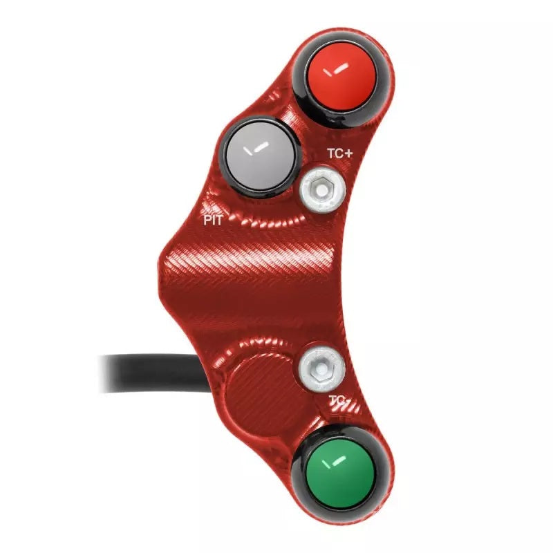 JetPrime JP PLSR 009 RF left race handlebar switch for Aprilia RSV4 in black anodised aluminium