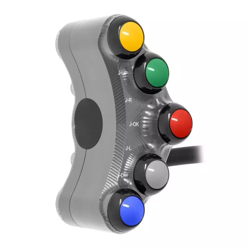 JetPrime JP PLSR 009 RF left race handlebar switch for Aprilia RSV4 in black anodised aluminium