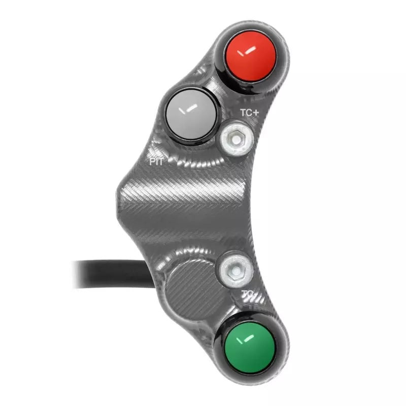 JetPrime JP PLSR 009 RF left race handlebar switch for Aprilia RSV4 in black anodised aluminium