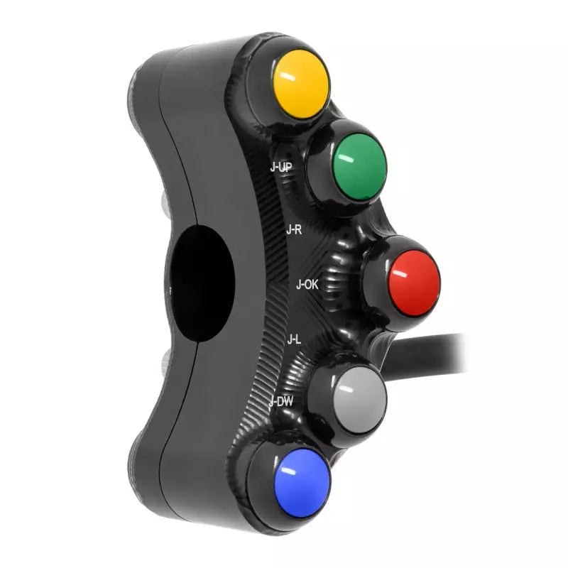 JetPrime JP PLSR 009 RF left race handlebar switch for Aprilia RSV4 in black anodised aluminium