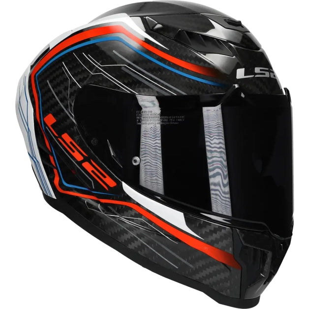LS2 FF807 Dragon Carbon Helmet – Subic Gloss Red/White – in use