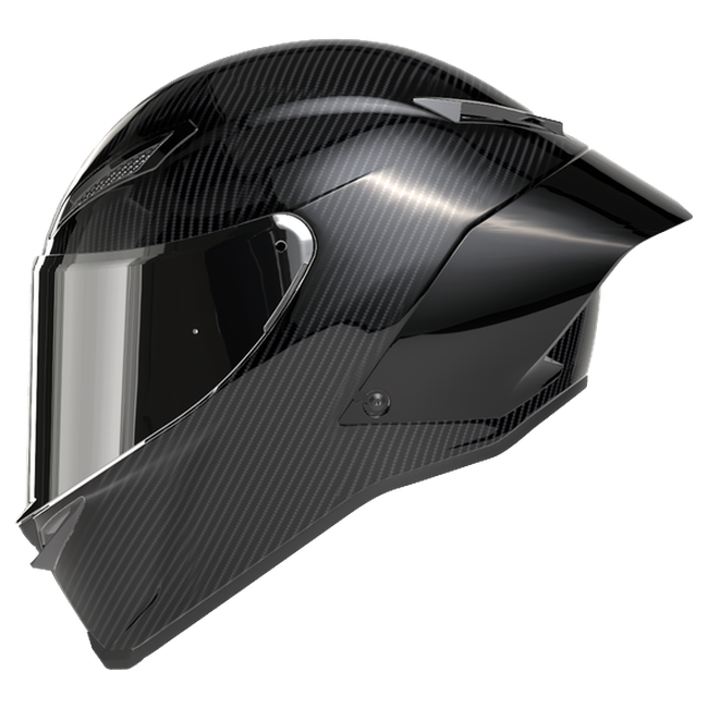 AGV Pista GP RR S Mono Glossy Carbon full-face racing helmet, front three-quarter view