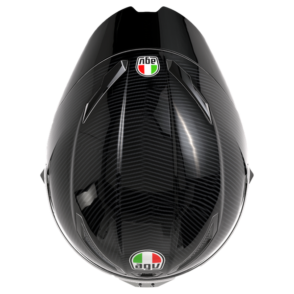 AGV Pista GP RR S Mono Glossy Carbon full-face racing helmet, top view
