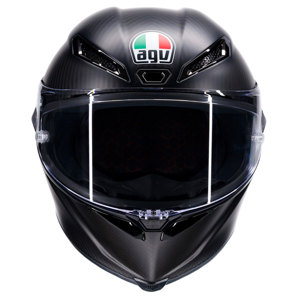 AGV Pista GP RR S Mono Matt Carbon full-face racing helmet, front view