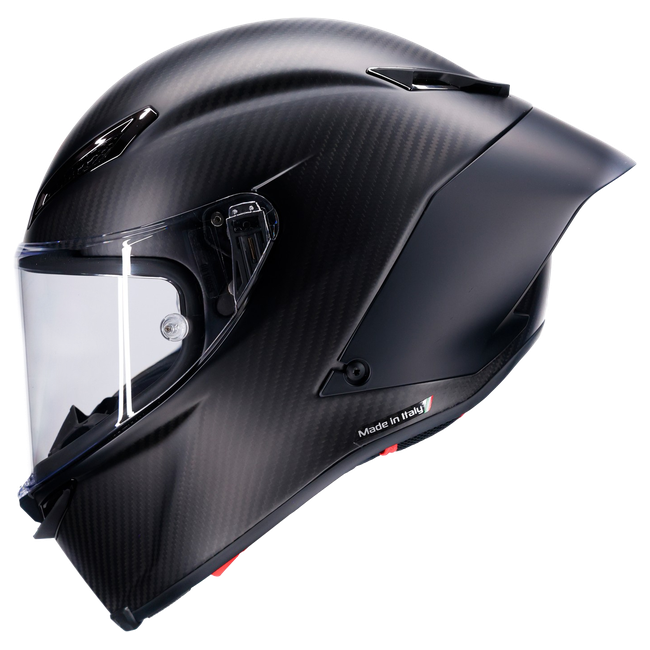 AGV Pista GP RR S Mono Matt Carbon full-face racing helmet, three-quarter view
