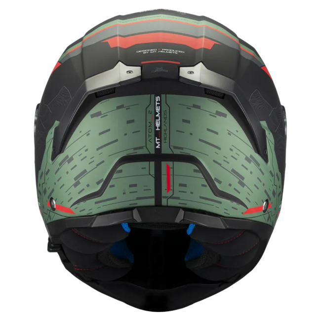 MT-Helmets Atom 2 SV Highlands C6 Flip-Up Helmet – Matt – rear view