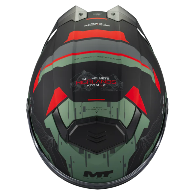 MT-Helmets Atom 2 SV Highlands C6 Flip-Up Helmet – Matt – top view