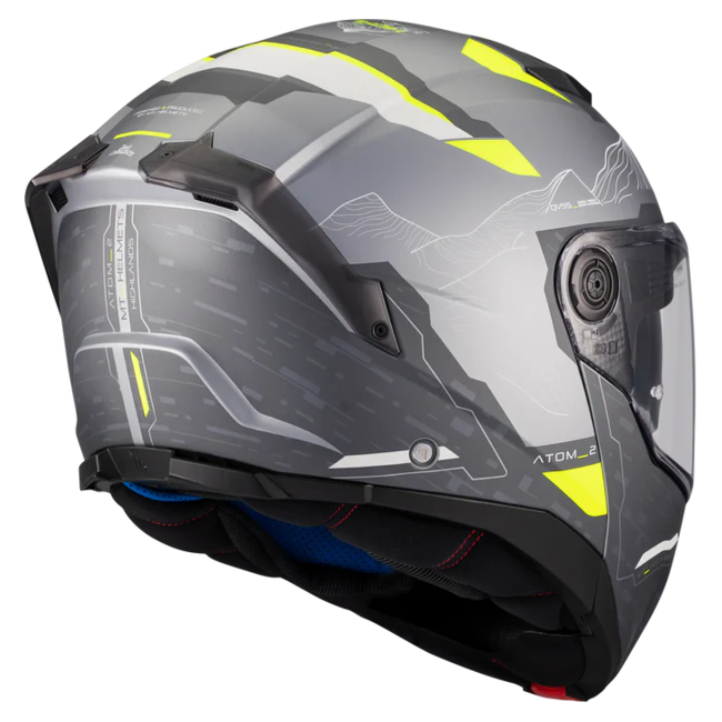 MT-Helmets Atom 2 SV Highlands E2 Flip-Up Helmet – Matt – rear three-quarter view