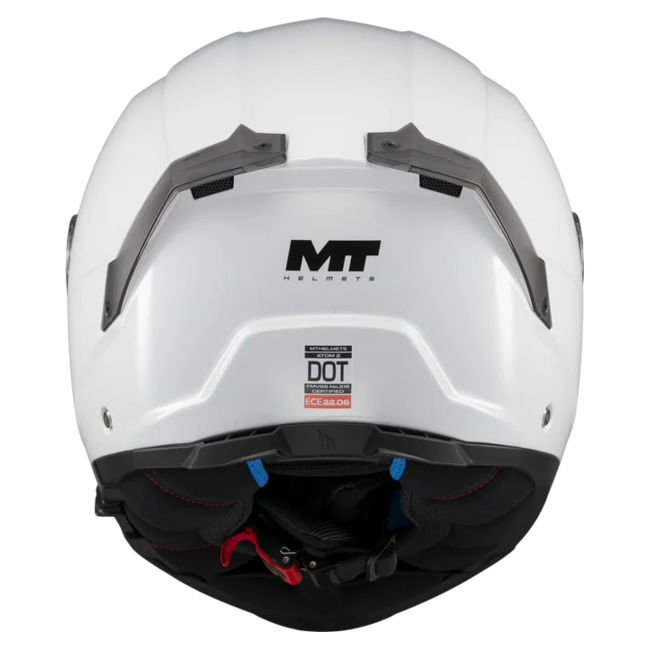 MT-Helmets Atom 2 SV Pure A0 Flip-Up Helmet – Gloss White – rear view
