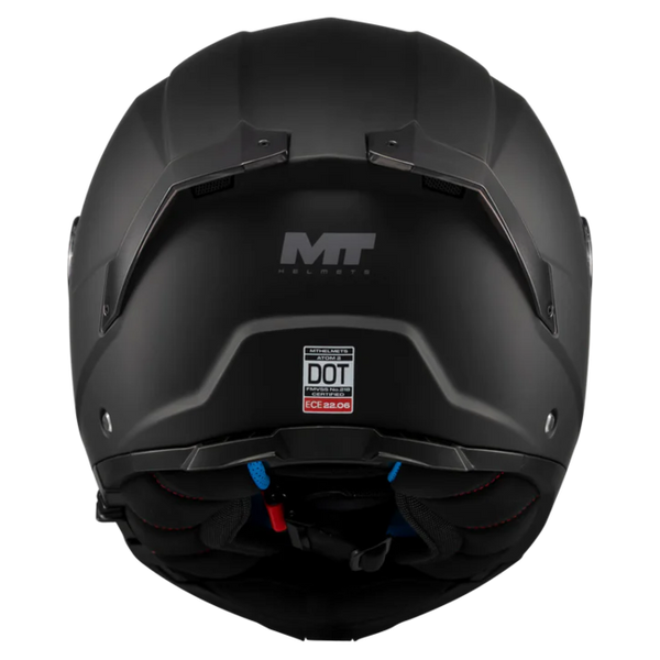 MT-Helmets Atom 2 SV Pure A1 Flip-Up Helmet – Matt Black – rear view