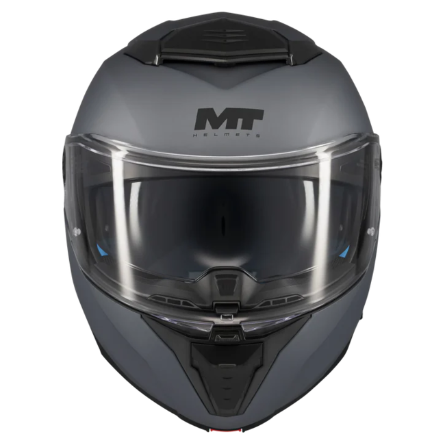 MT-Helmets Atom 2 SV Pure A2 Flip-Up Helmet – Matt Grey – front view