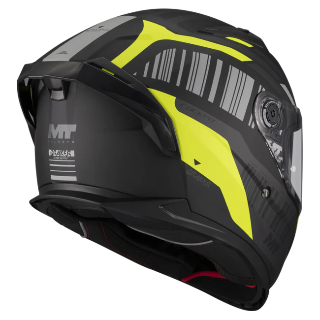 MT-Helmets Braker SV Cockpit B13 Full-Face Helmet – Matt – rear three-quarter view