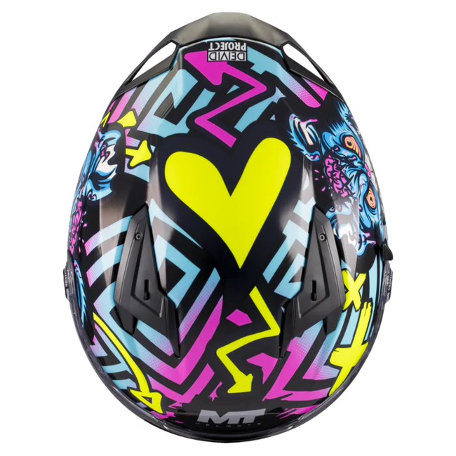 MT-Helmets Braker SV Crazy Teddy B7 Full-Face Helmet – Gloss – top view