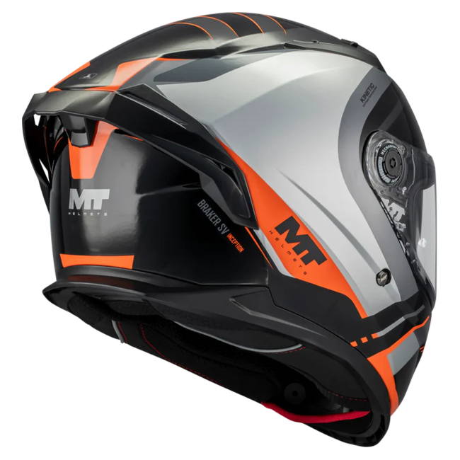 MT-Helmets Braker SV Inception B4 Full-Face Helmet – Gloss – rear three-quarter view