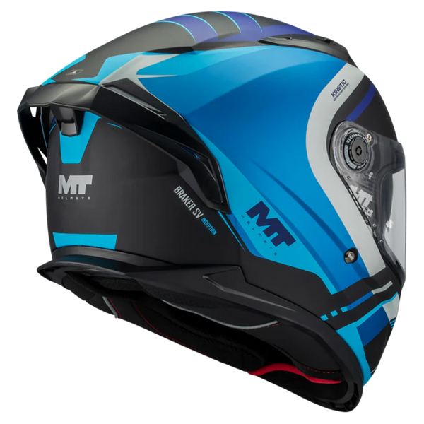 MT-Helmets Braker SV Inception B7 Full-Face Helmet – Matt – rear three-quarter view