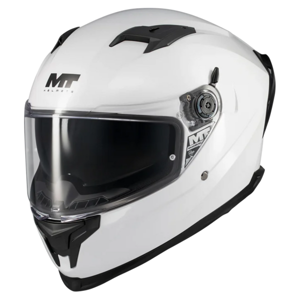 MT-Helmets Braker SV Pure A0 Full-Face Helmet – Gloss White – front three-quarter view
