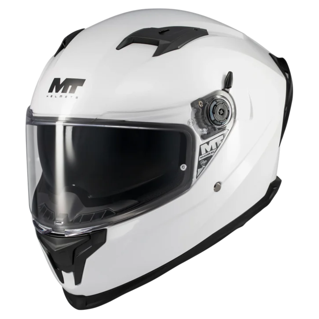 MT-Helmets Braker SV Pure A0 Full-Face Helmet – Gloss White – front three-quarter view