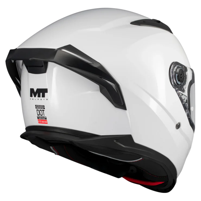 MT-Helmets Braker SV Pure A0 Full-Face Helmet – Gloss White – rear three-quarter view