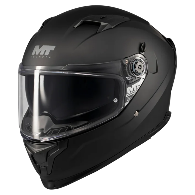 MT-Helmets Braker SV Pure A1 Full-Face Helmet – Matt Black – front three-quarter view