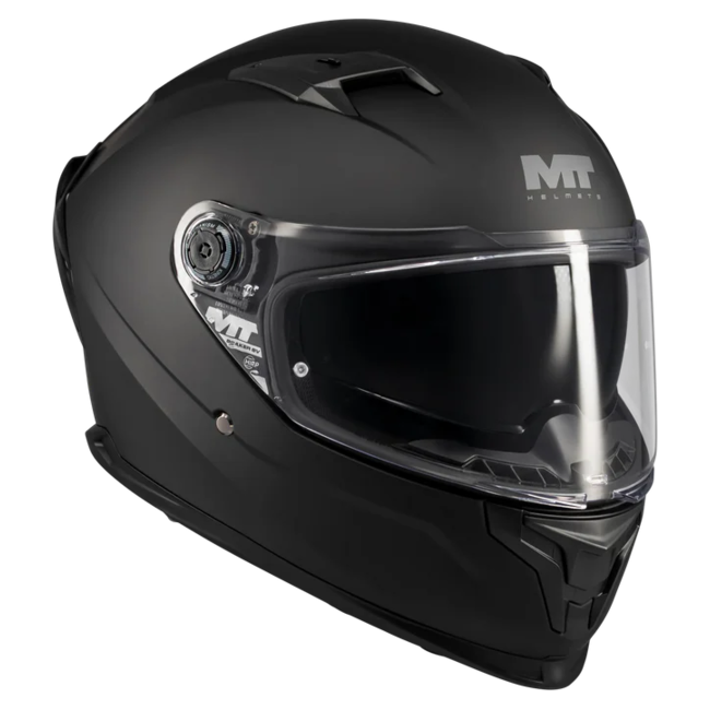 MT-Helmets Braker SV Pure A1 Full-Face Helmet – Matt Black – rear three-quarter view